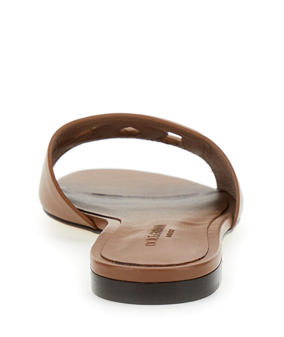 DOLCE&GABBANA Коричневые кожаные сандалии, фото 4