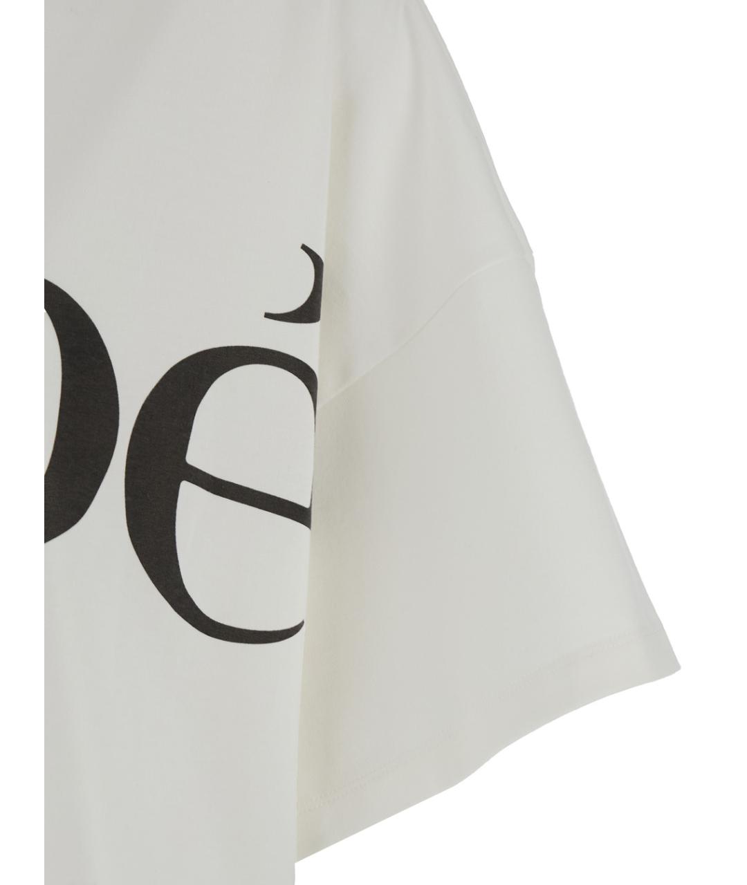 CHLOE Белая хлопковая футболка, фото 3