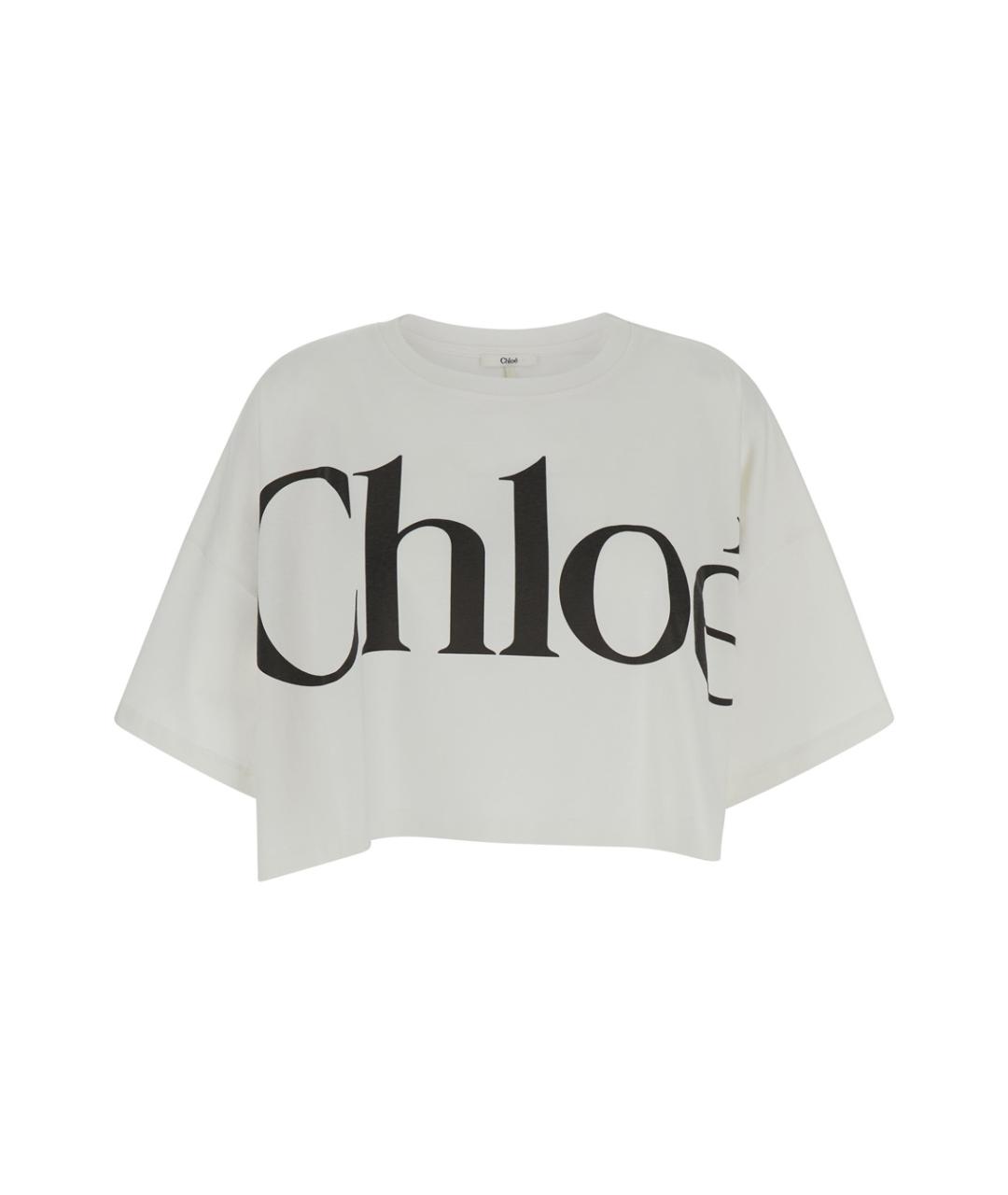 CHLOE Белая хлопковая футболка, фото 1