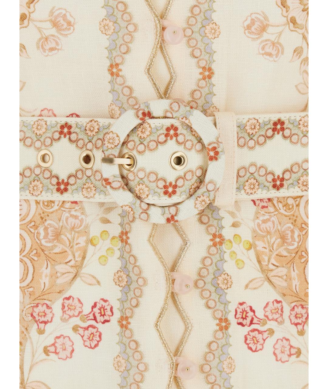 ZIMMERMANN Мульти льняное повседневное платье, фото 3