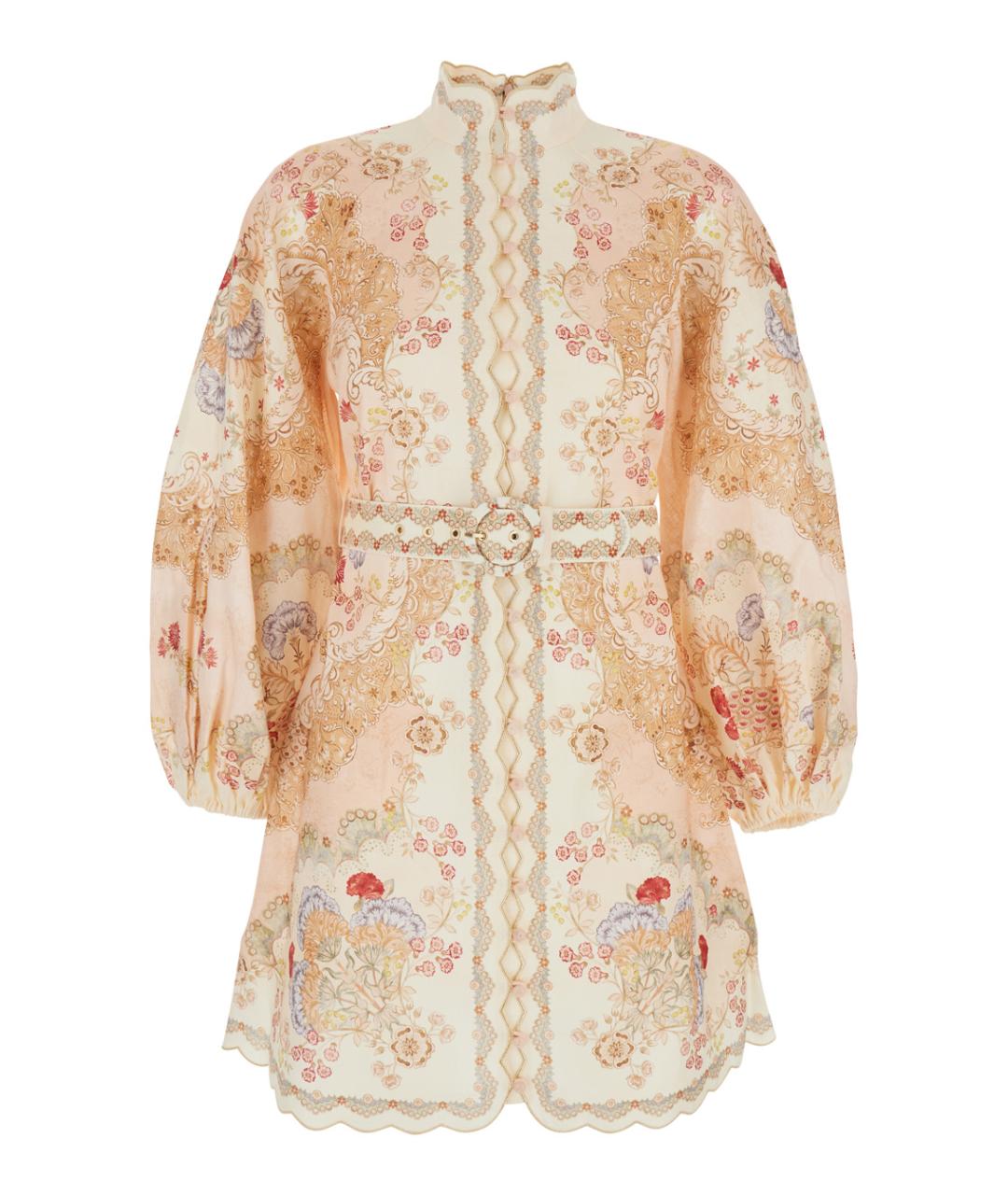 ZIMMERMANN Мульти льняное повседневное платье, фото 1
