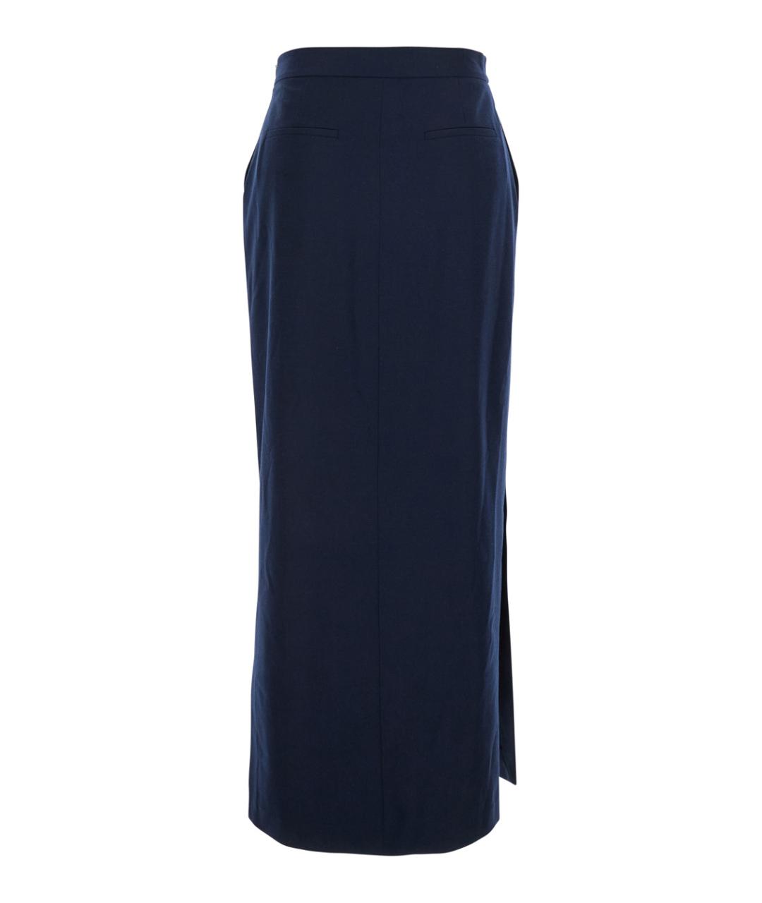 ANTONELLI Синяя шерстяная юбка макси, фото 2