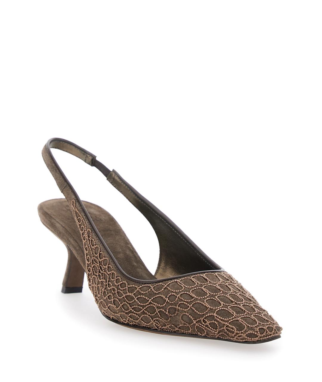 BRUNELLO CUCINELLI Коричневые замшевые туфли, фото 2