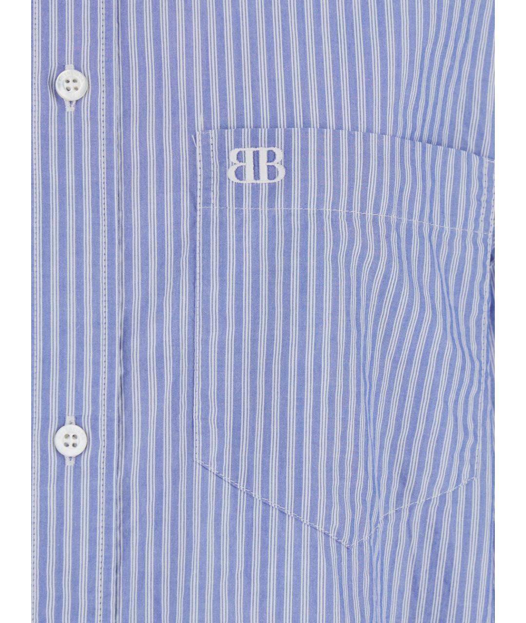 BALENCIAGA Голубая хлопковая рубашка, фото 3