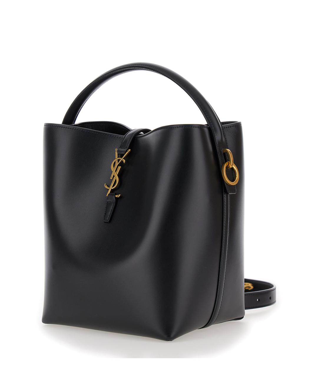 SAINT LAURENT Черная кожаная сумка через плечо, фото 2