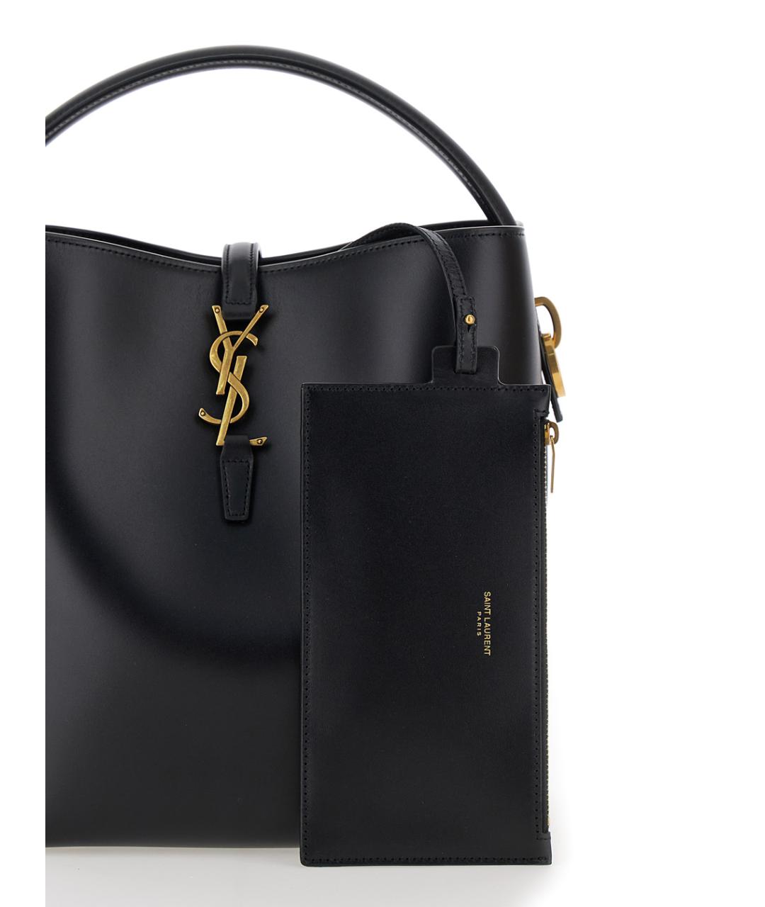 SAINT LAURENT Черная кожаная сумка через плечо, фото 5