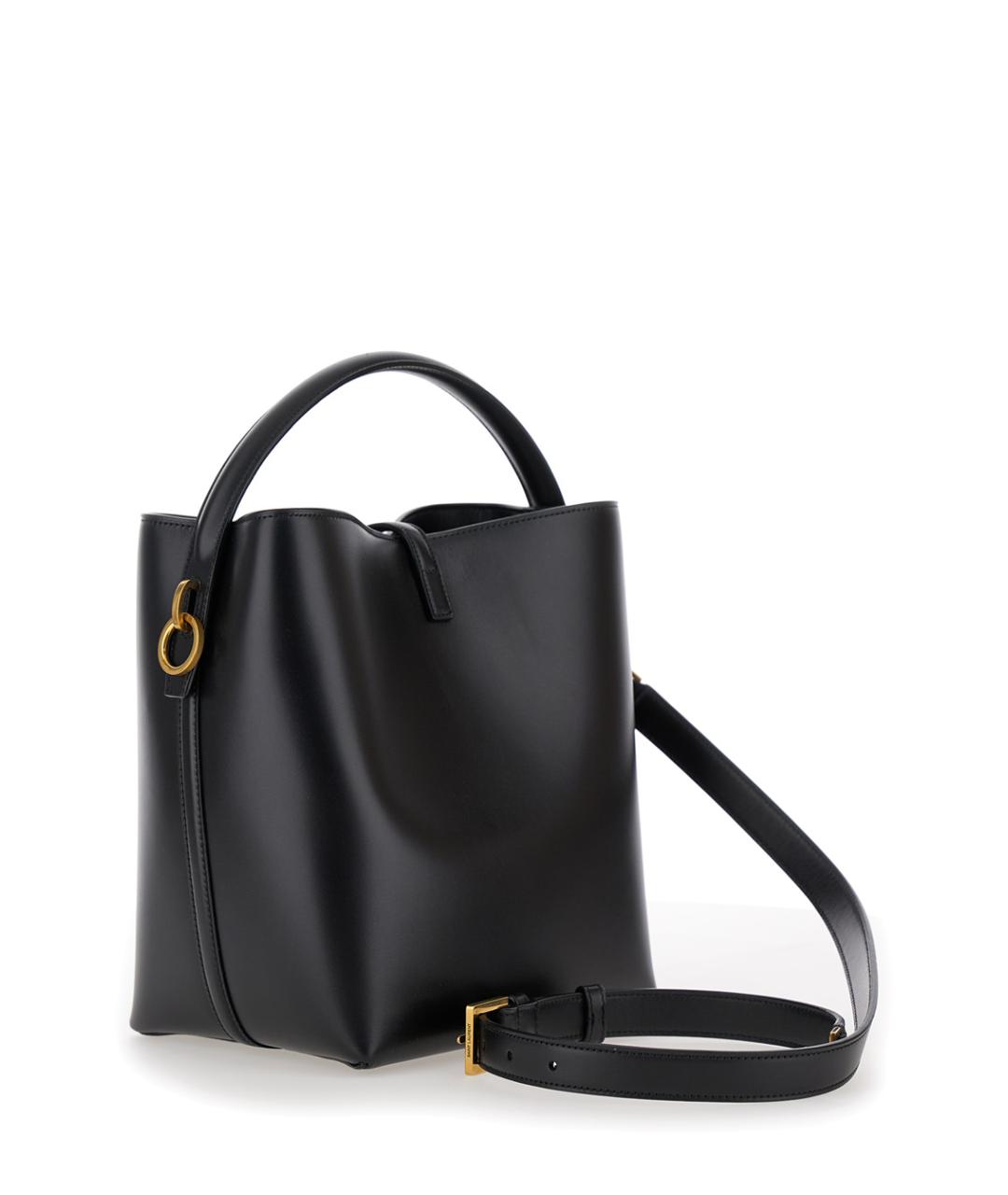 SAINT LAURENT Черная кожаная сумка через плечо, фото 3