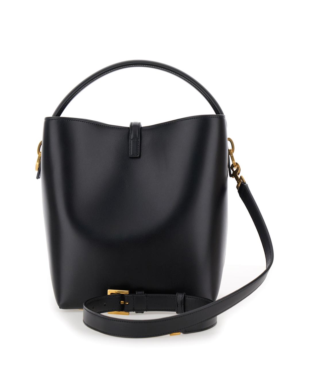 SAINT LAURENT Черная кожаная сумка через плечо, фото 4