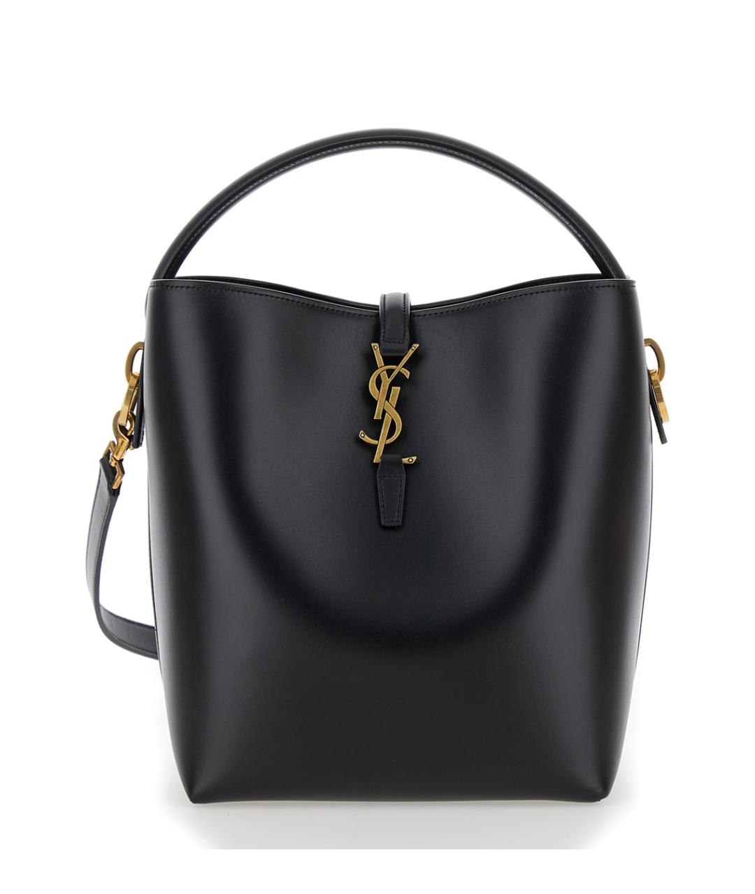 SAINT LAURENT Черная кожаная сумка через плечо, фото 1