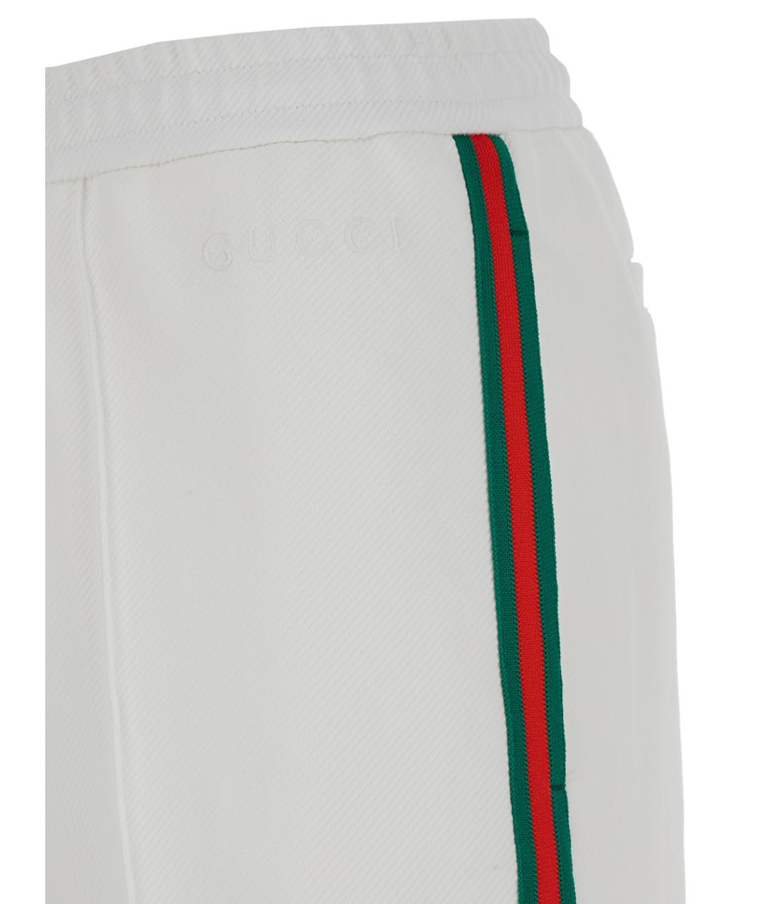 GUCCI Белые полиамидовые прямые брюки, фото 3