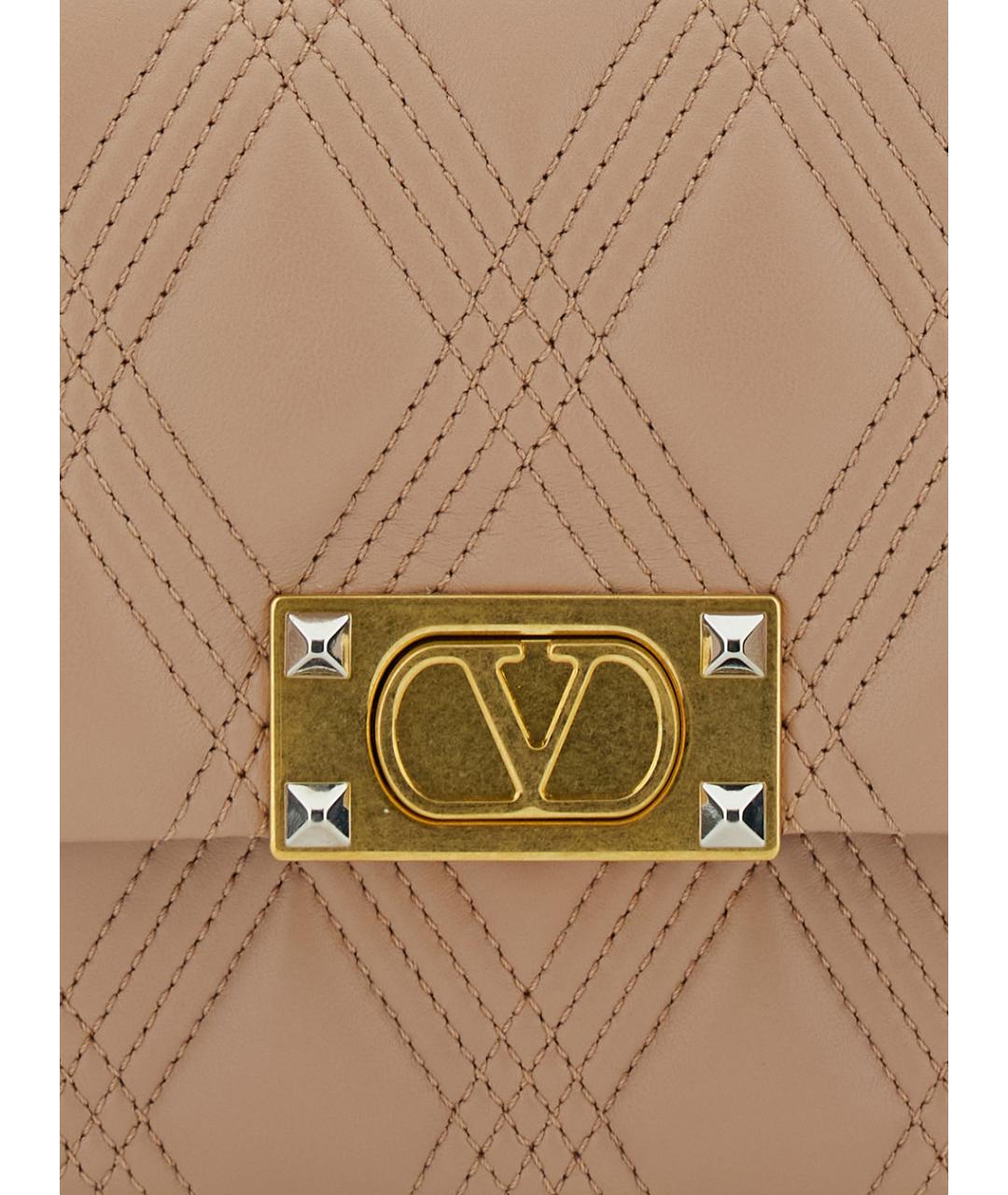 VALENTINO Розовая кожаная сумка через плечо, фото 3