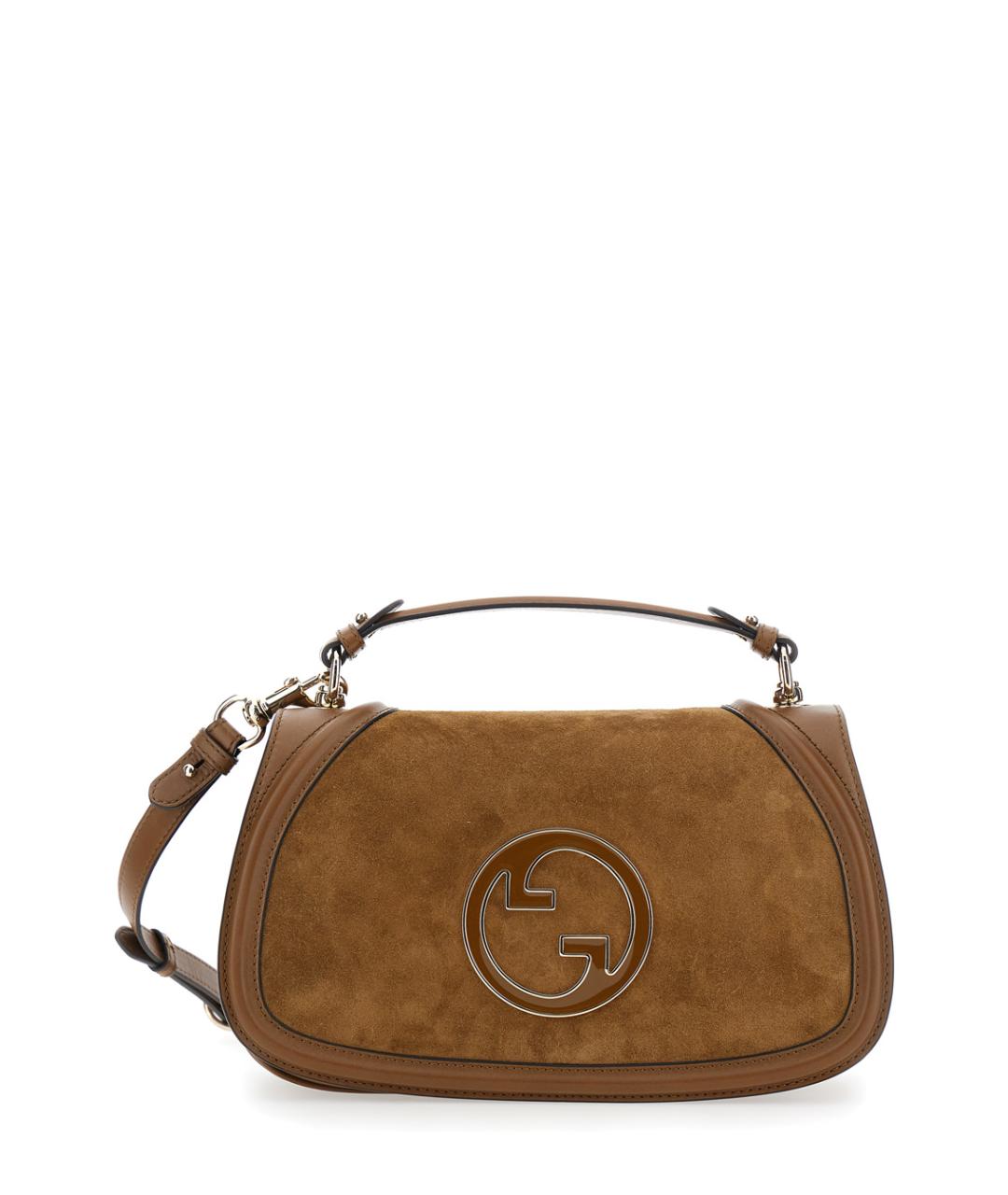 GUCCI Коричневая замшевая сумка через плечо, фото 1