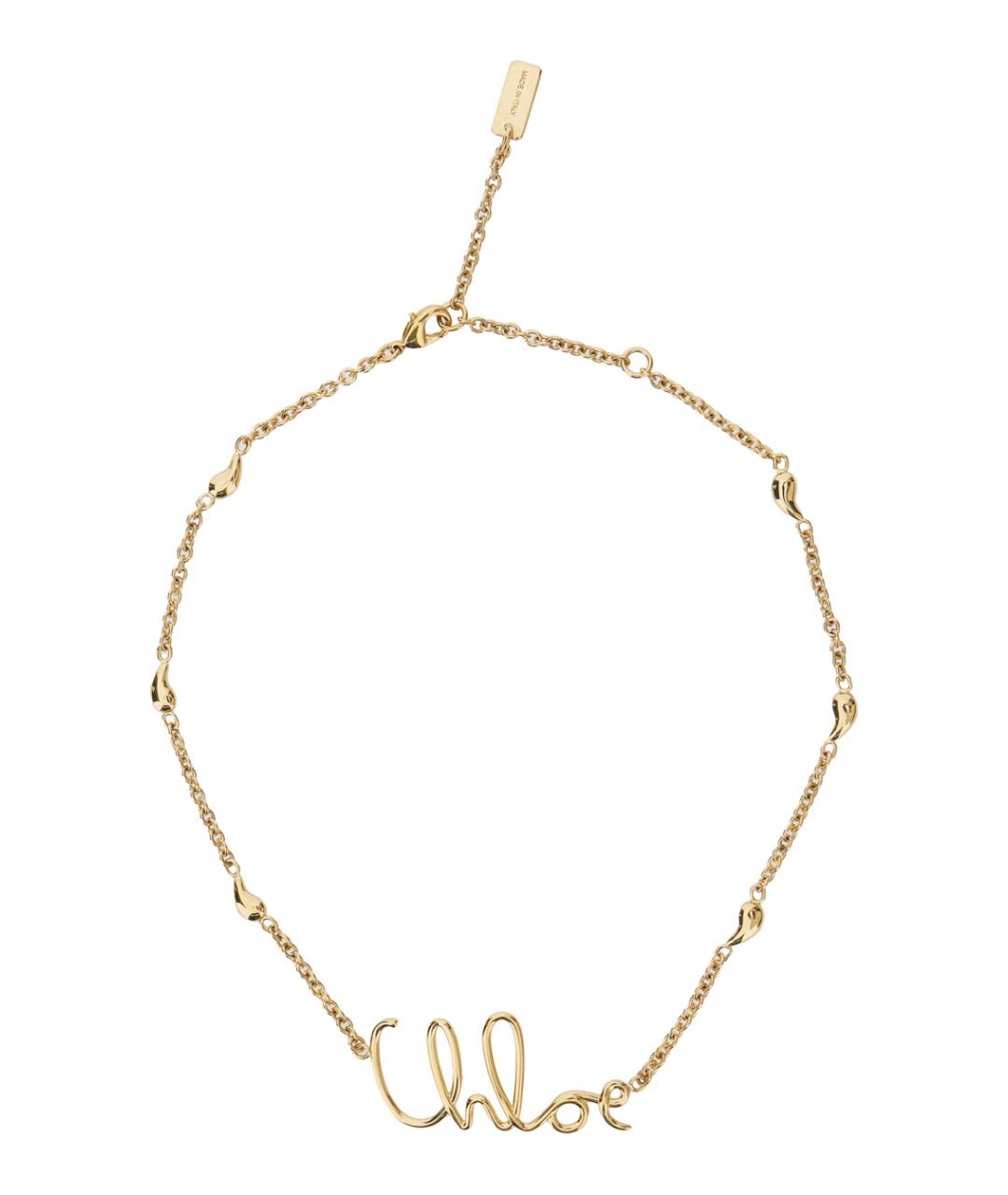 CHLOE Золотое латунное колье, фото 1