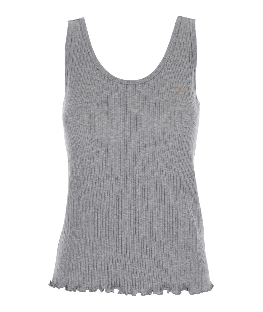 FENDI Серая хлопковая майка, фото 1