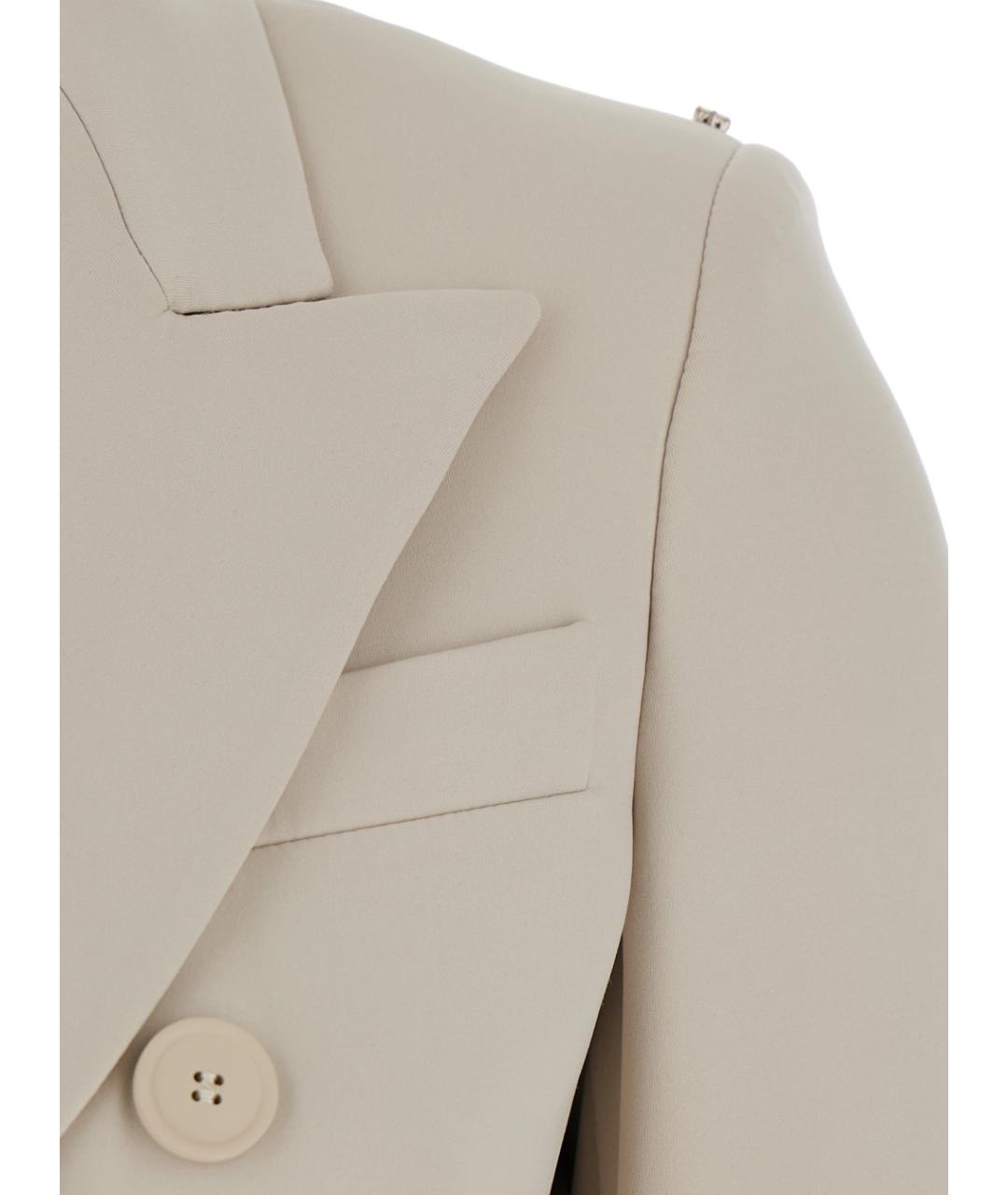 SPORTMAX Бежевый полиамидовый жакет/пиджак, фото 3