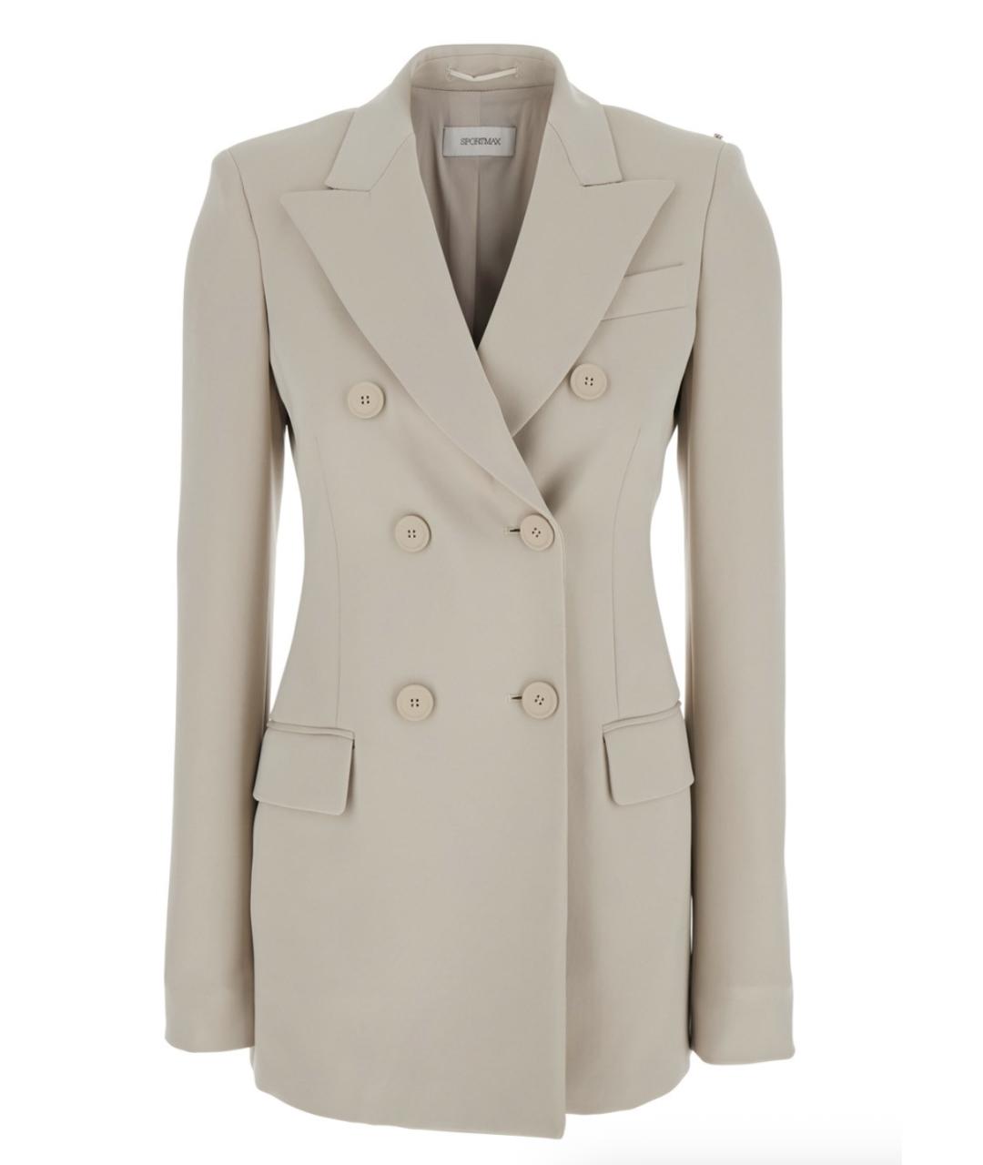 SPORTMAX Бежевый полиамидовый жакет/пиджак, фото 1