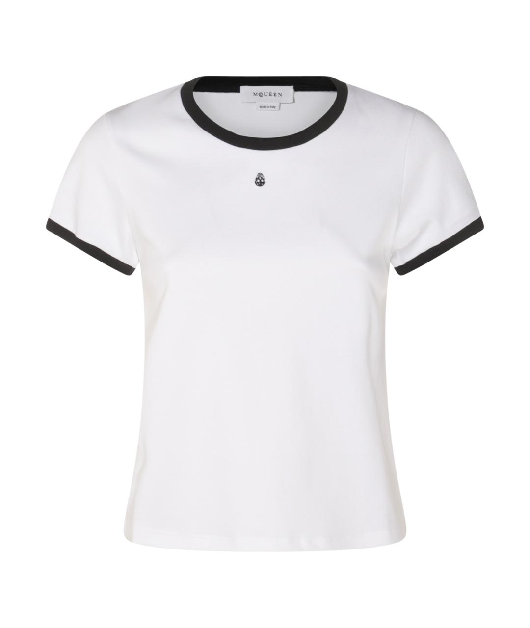 ALEXANDER MCQUEEN Белая хлопковая футболка, фото 1