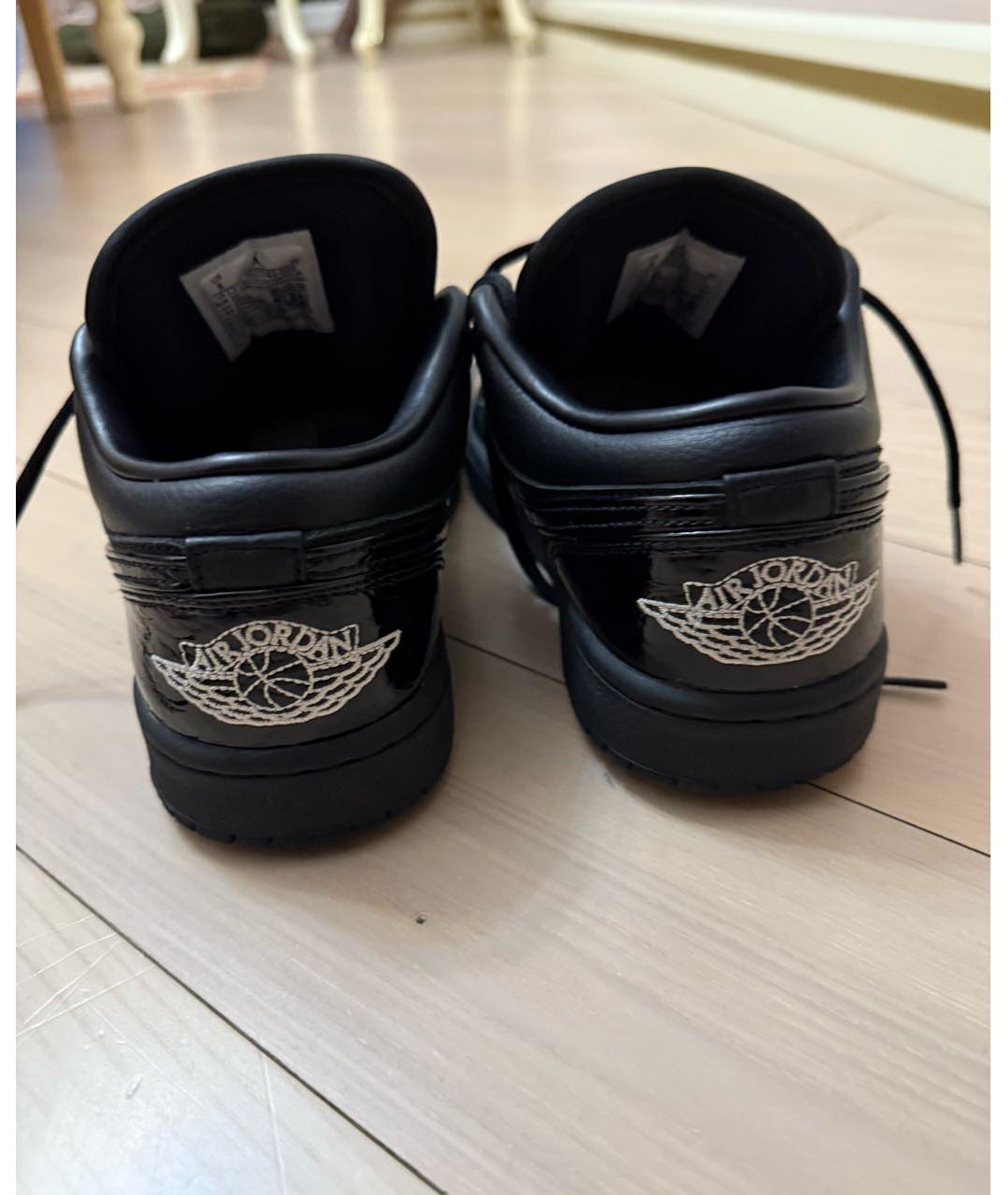 JORDAN Черные кожаные кеды, фото 4