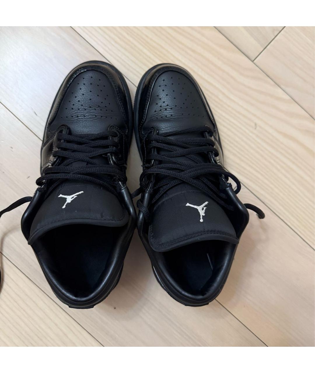 JORDAN Черные кожаные кеды, фото 3