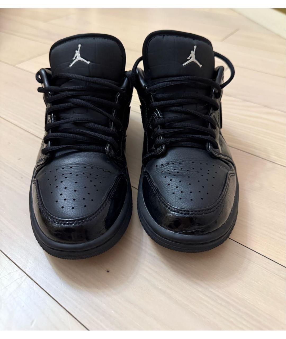 JORDAN Черные кожаные кеды, фото 2