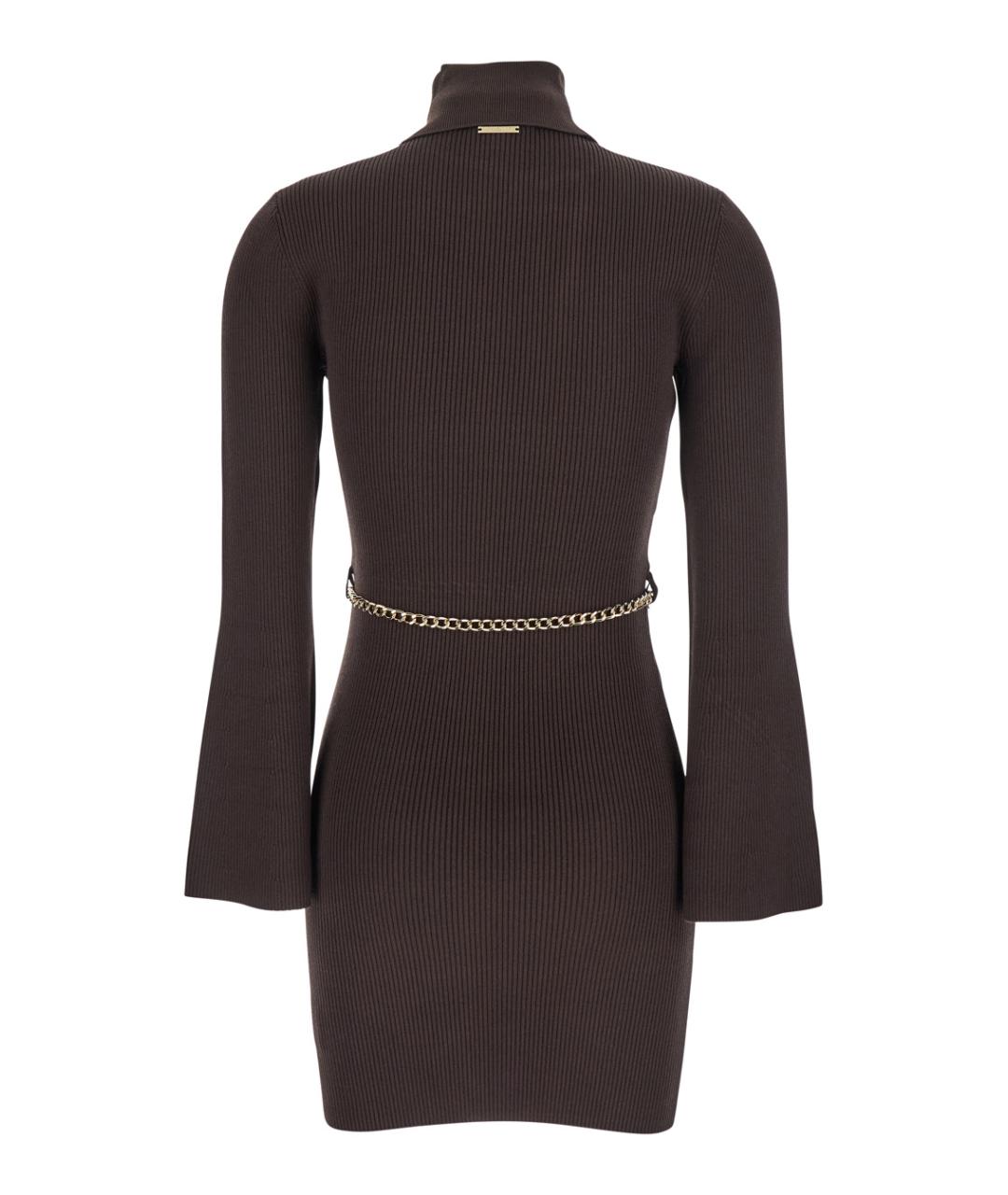 MICHAEL MICHAEL KORS Коричневое вискозное коктейльное платье, фото 2