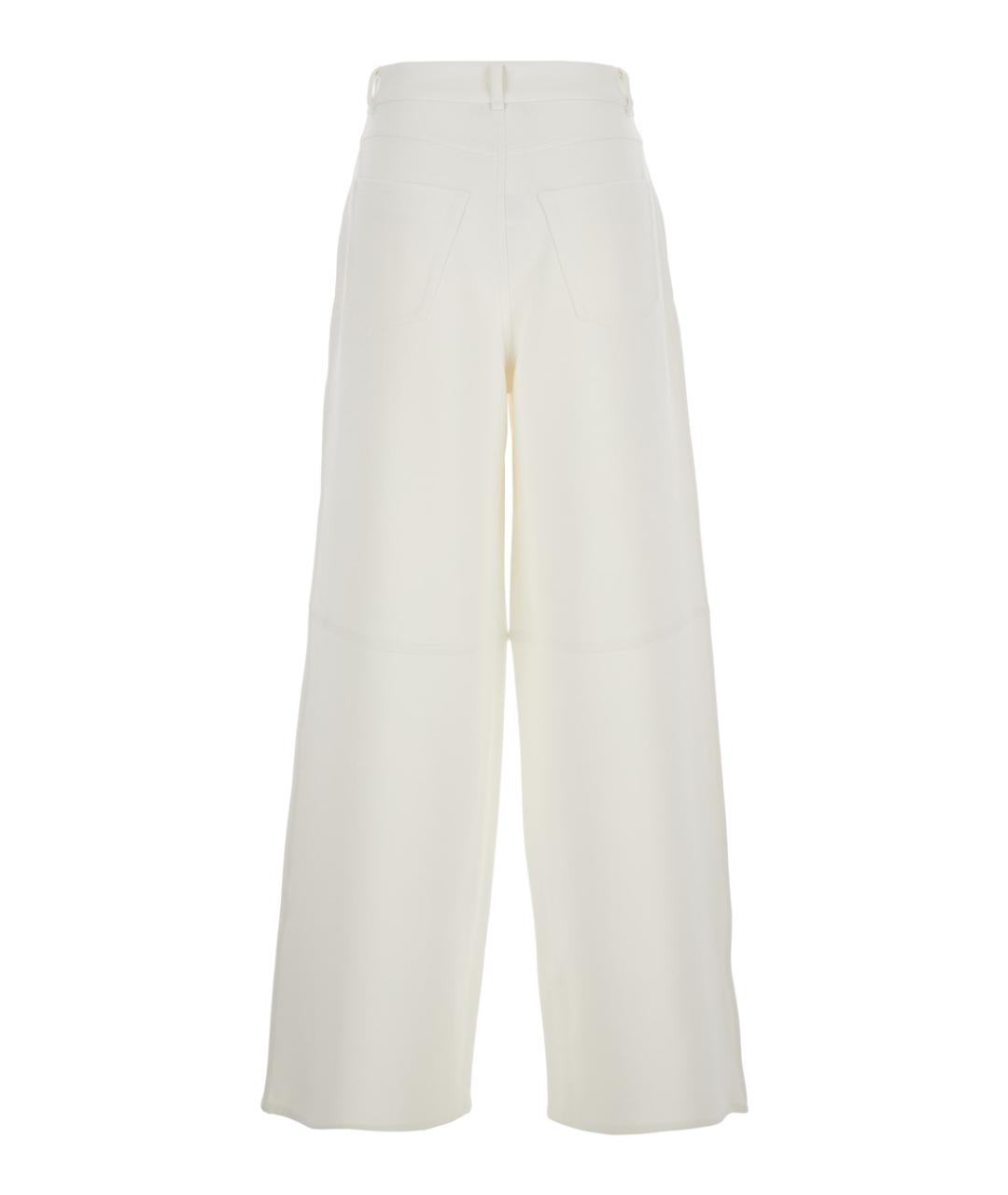 'S MAX MARA Белые хлопковые брюки широкие, фото 2