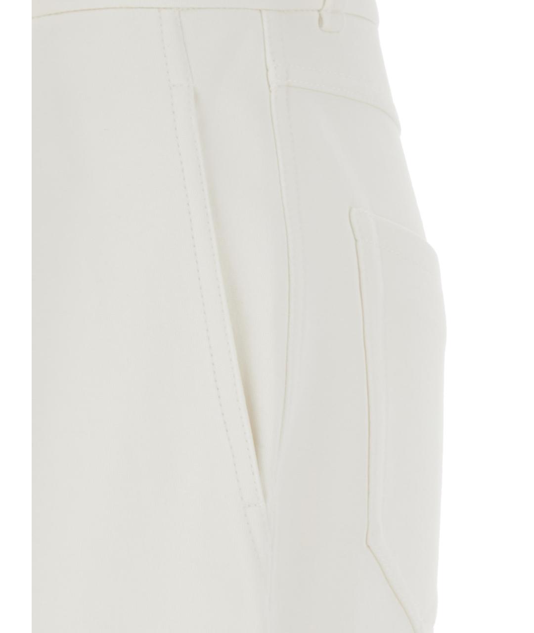 'S MAX MARA Белые хлопковые брюки широкие, фото 3