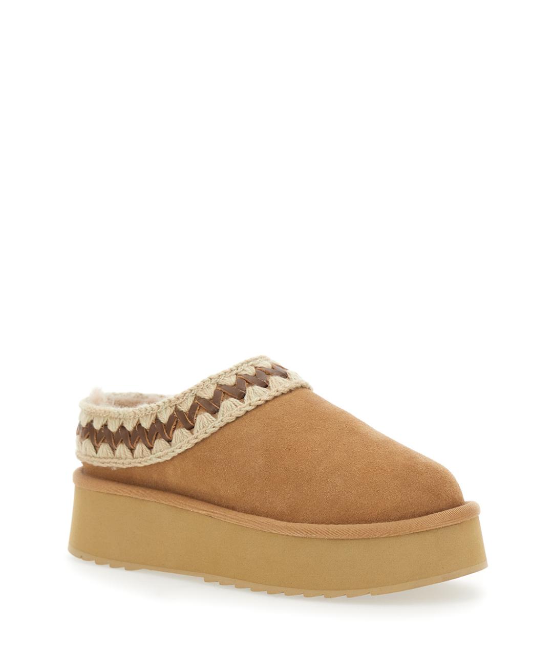 MOU Бежевые замшевые мюли, фото 2