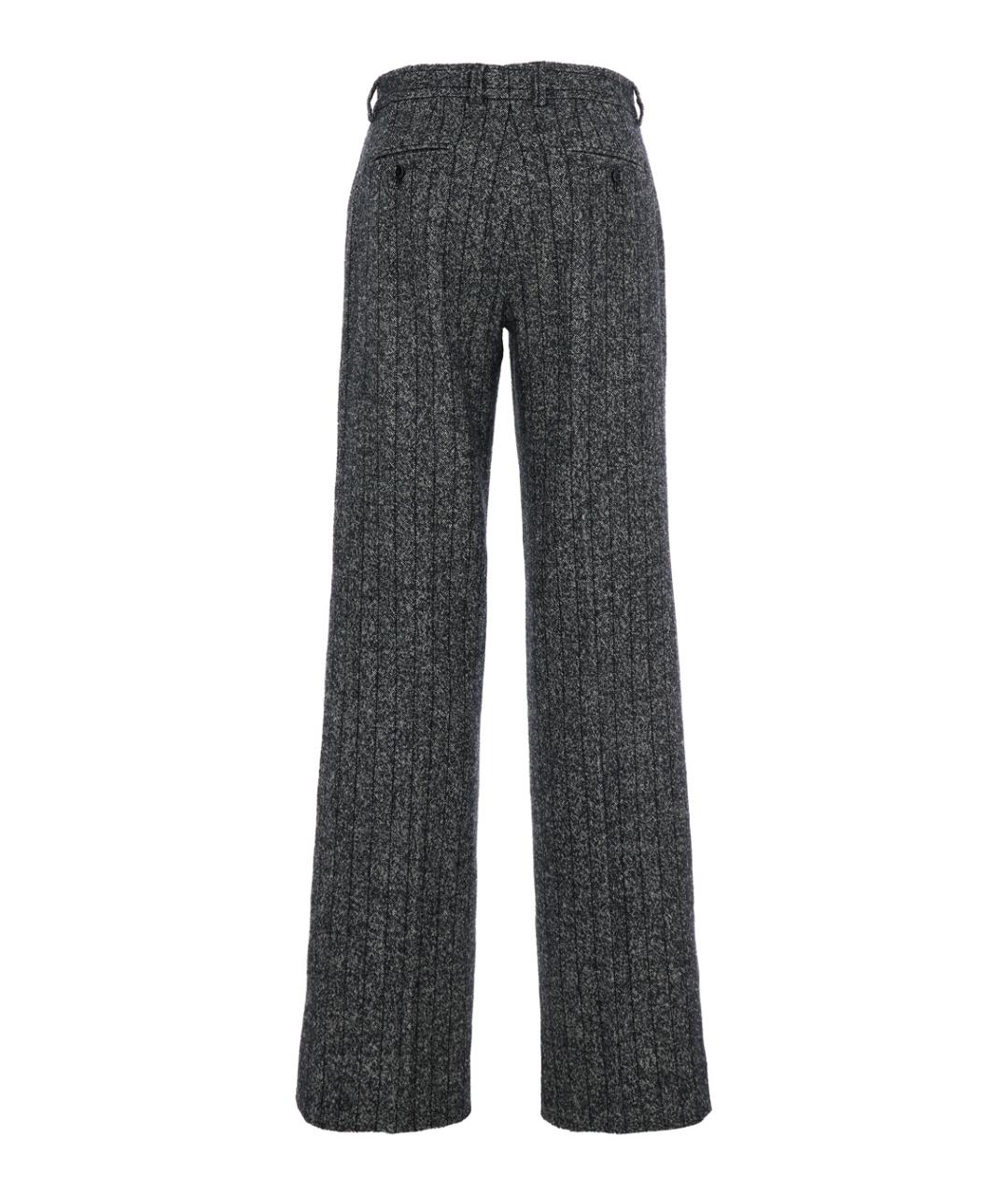 DOLCE&GABBANA Серые шерстяные прямые брюки, фото 2