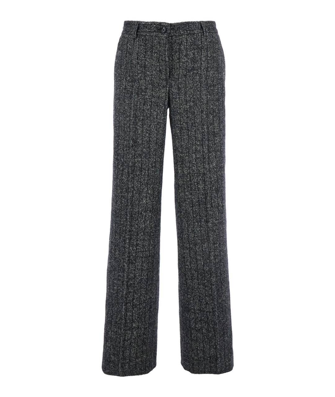 DOLCE&GABBANA Серые шерстяные прямые брюки, фото 1