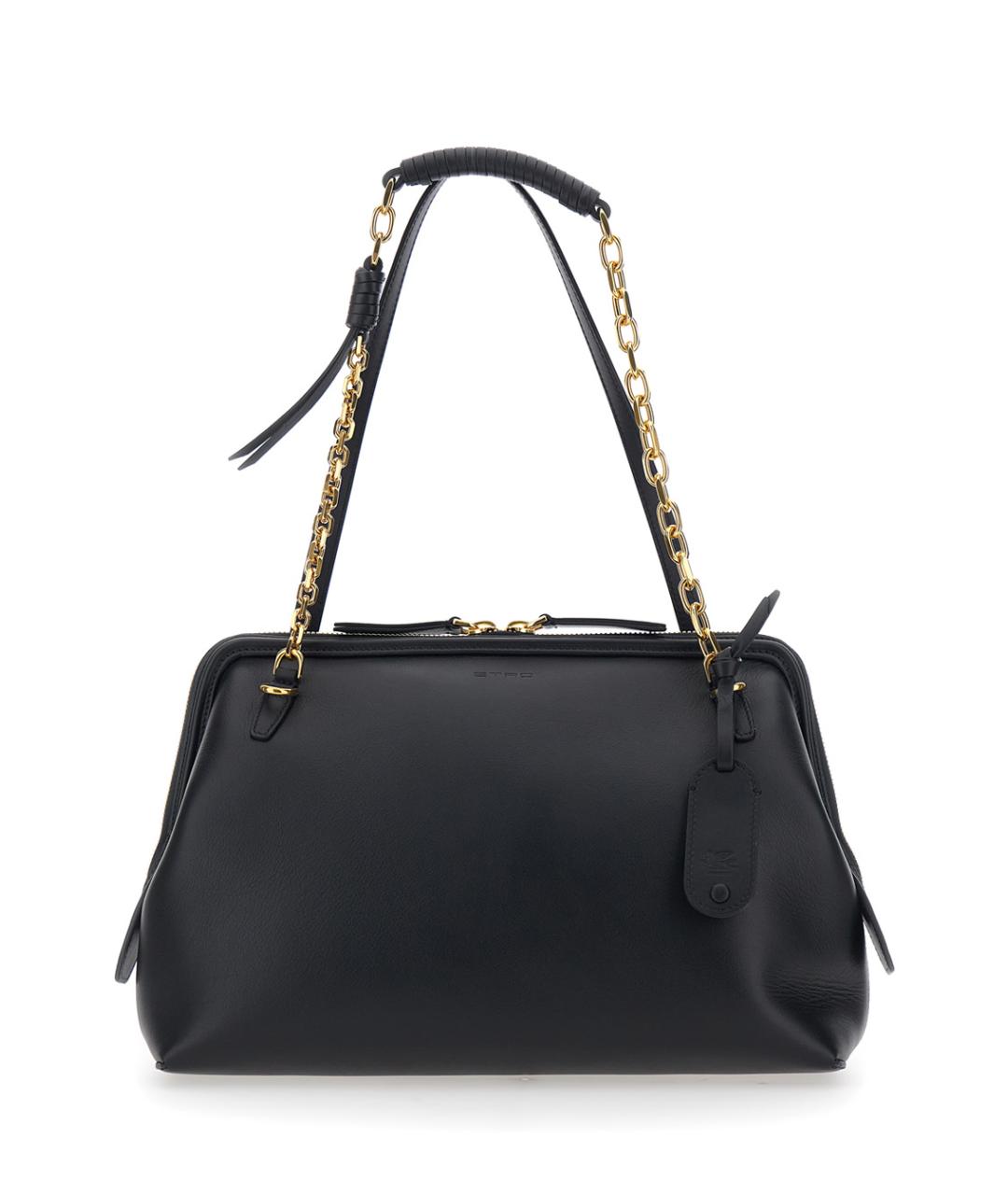 ETRO Черная кожаная сумка через плечо, фото 1