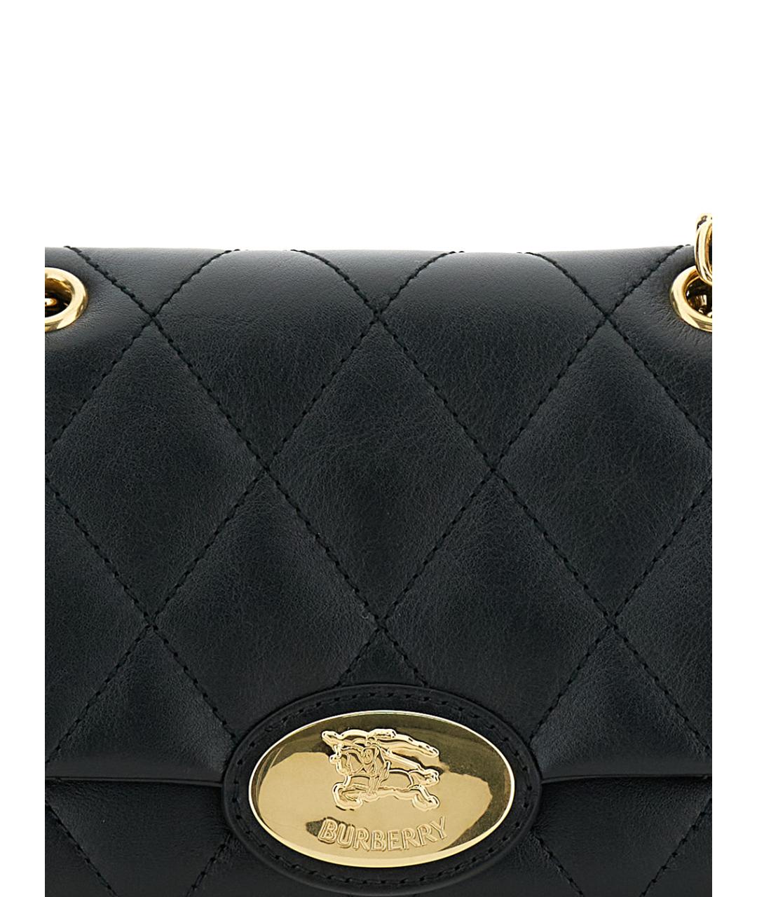 BURBERRY Черная кожаная сумка через плечо, фото 3