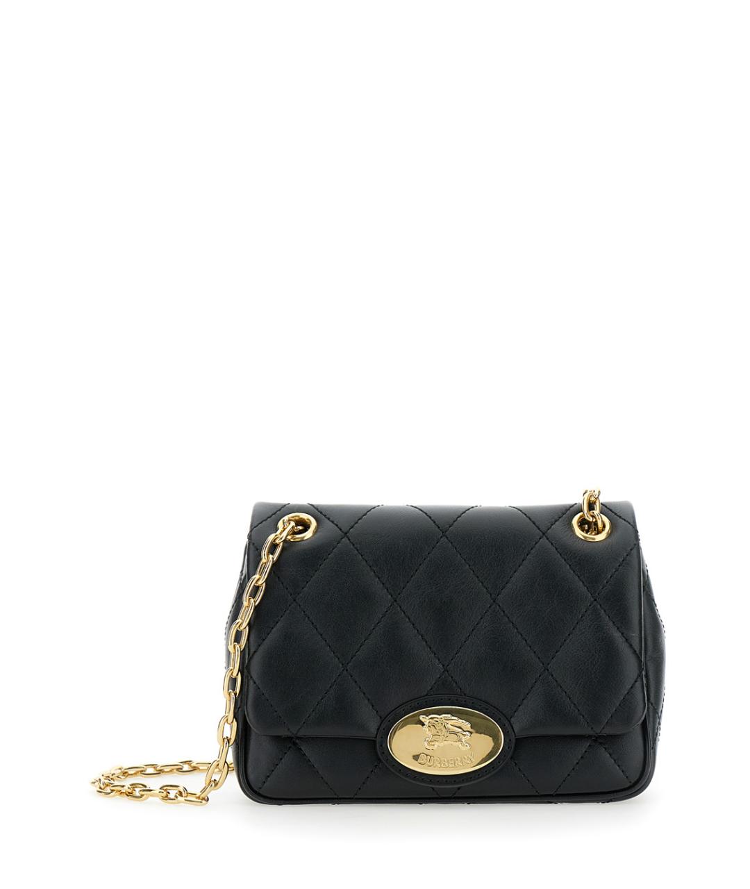 BURBERRY Черная кожаная сумка через плечо, фото 1