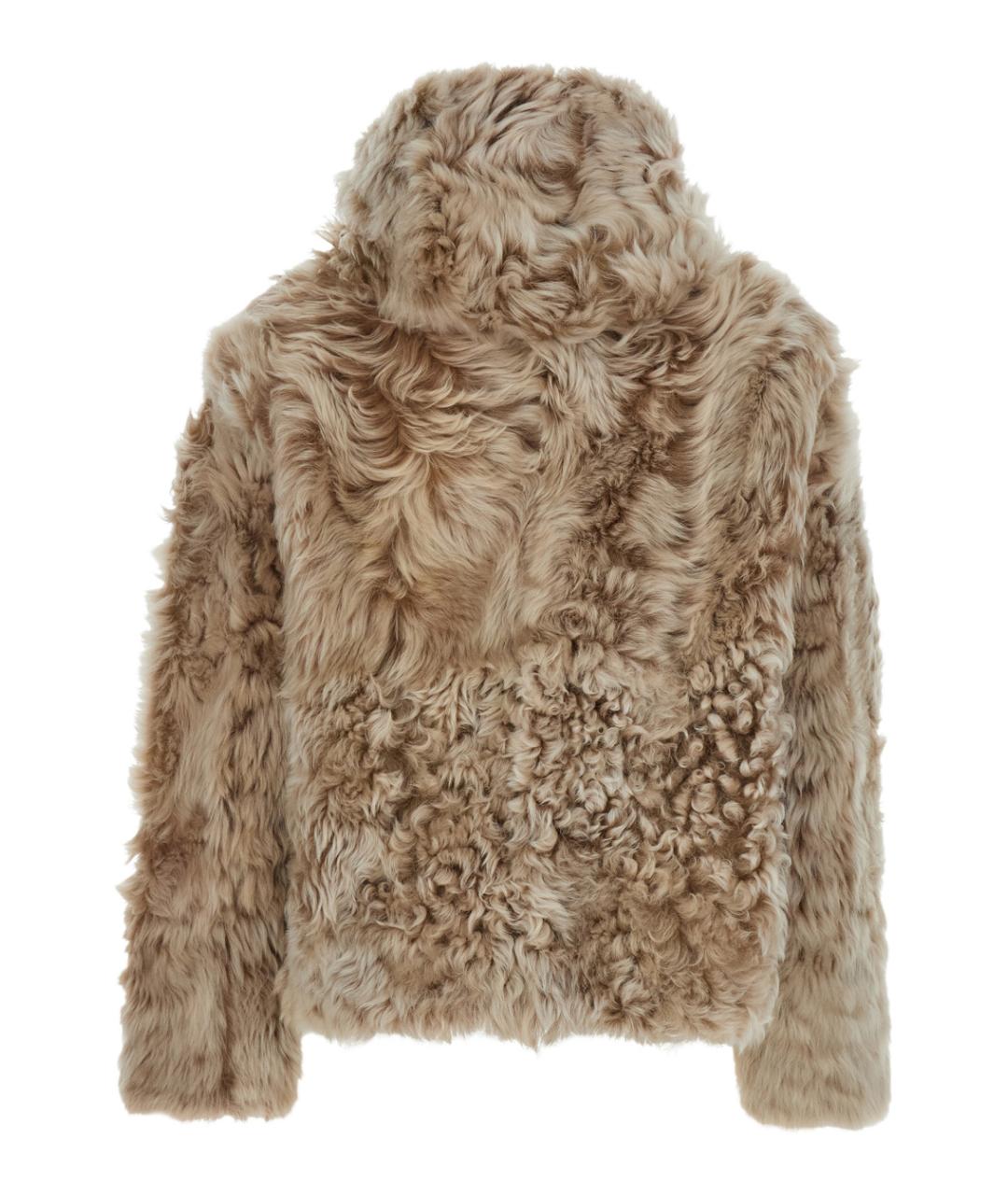 YVES SALOMON Бежевая меховая шуба, фото 2