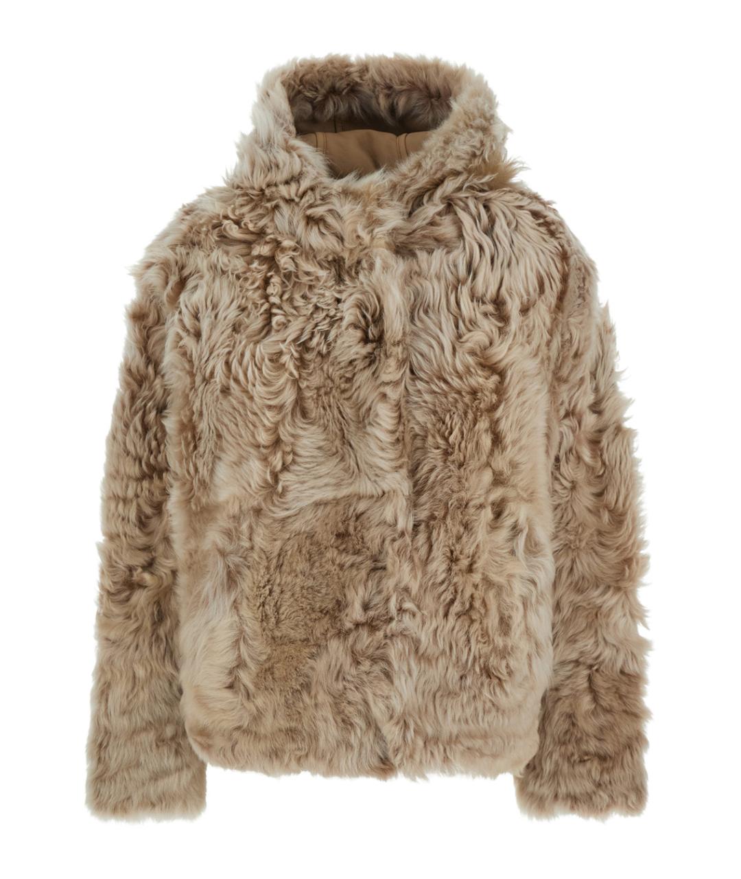 YVES SALOMON Бежевая меховая шуба, фото 1