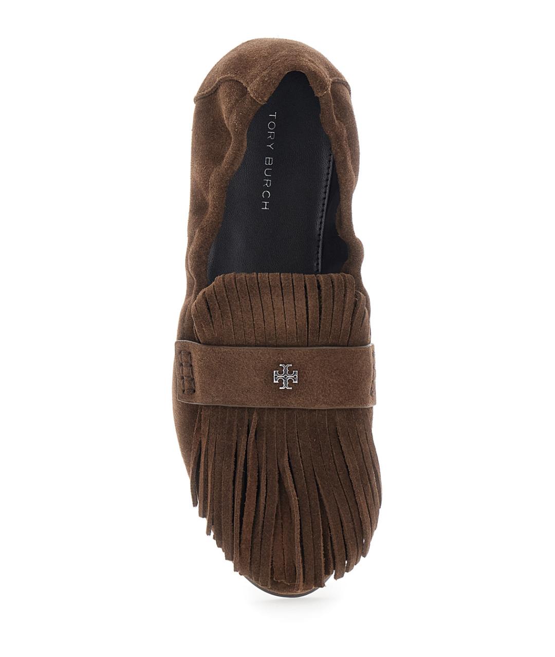 TORY BURCH Коричневые замшевые лоферы, фото 4