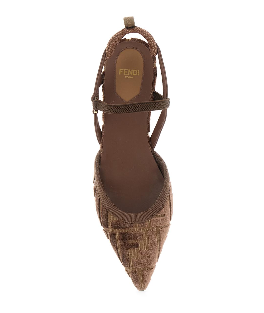 FENDI Коричневые балетки, фото 4