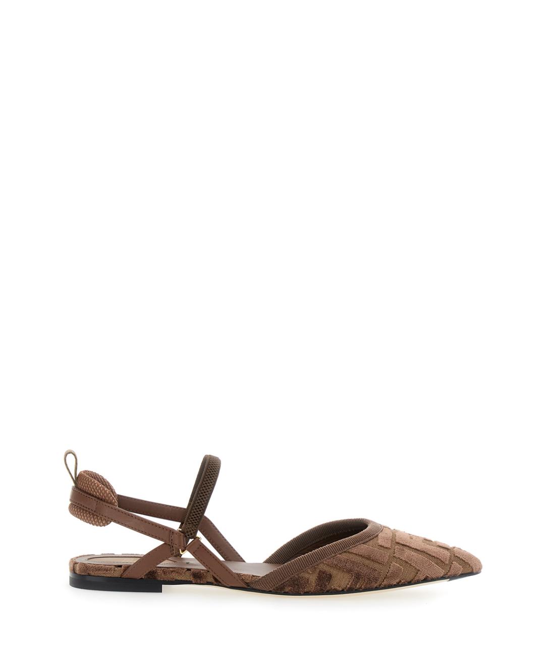 FENDI Коричневые балетки, фото 1