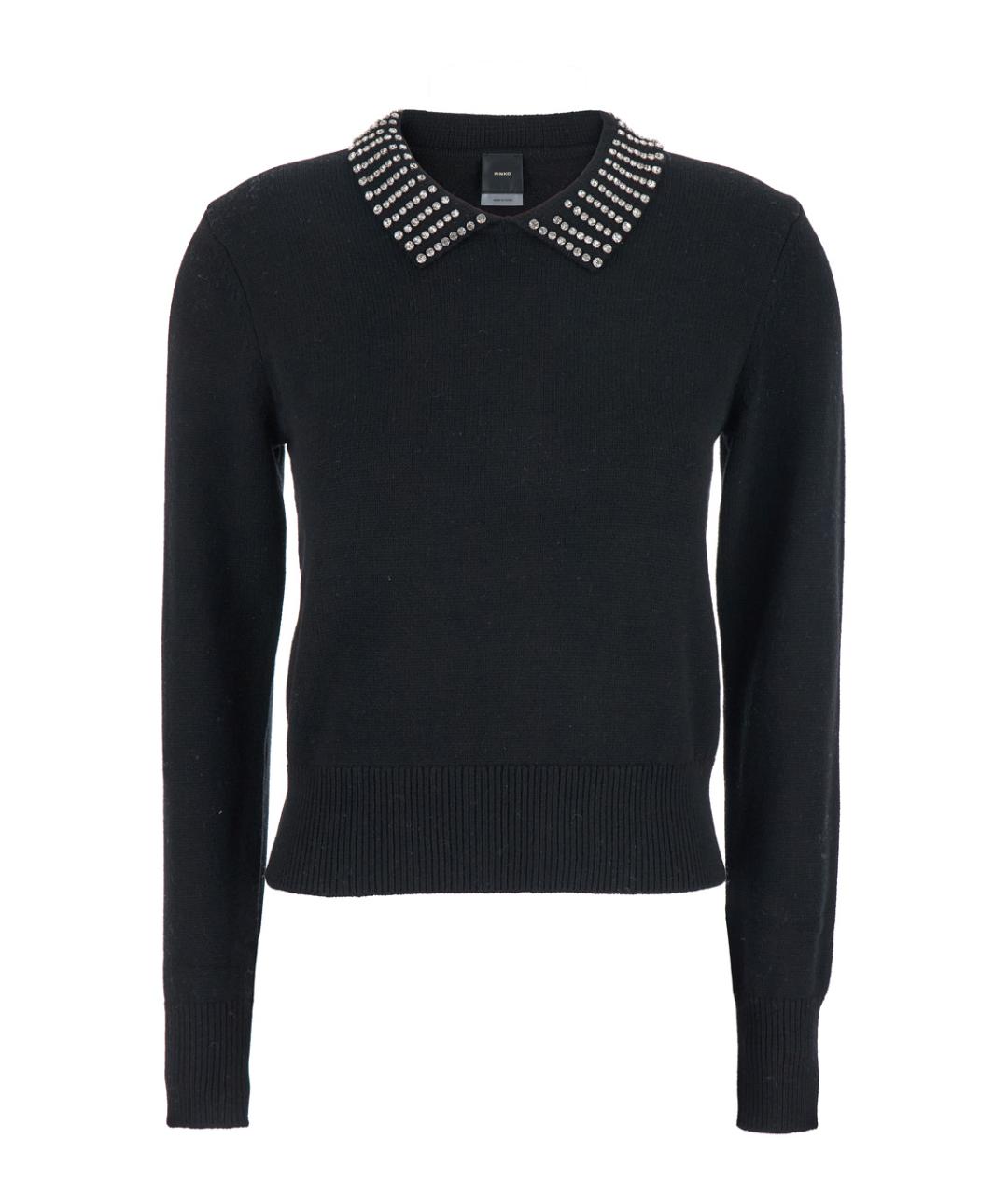 PINKO Черная кашемировая футболка, фото 1