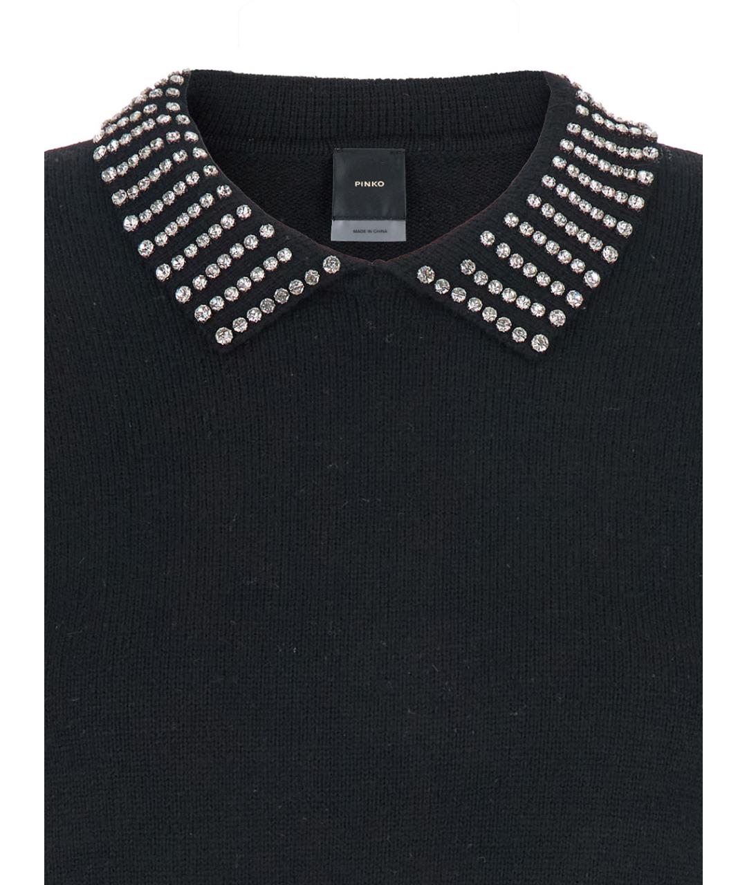 PINKO Черная кашемировая футболка, фото 3