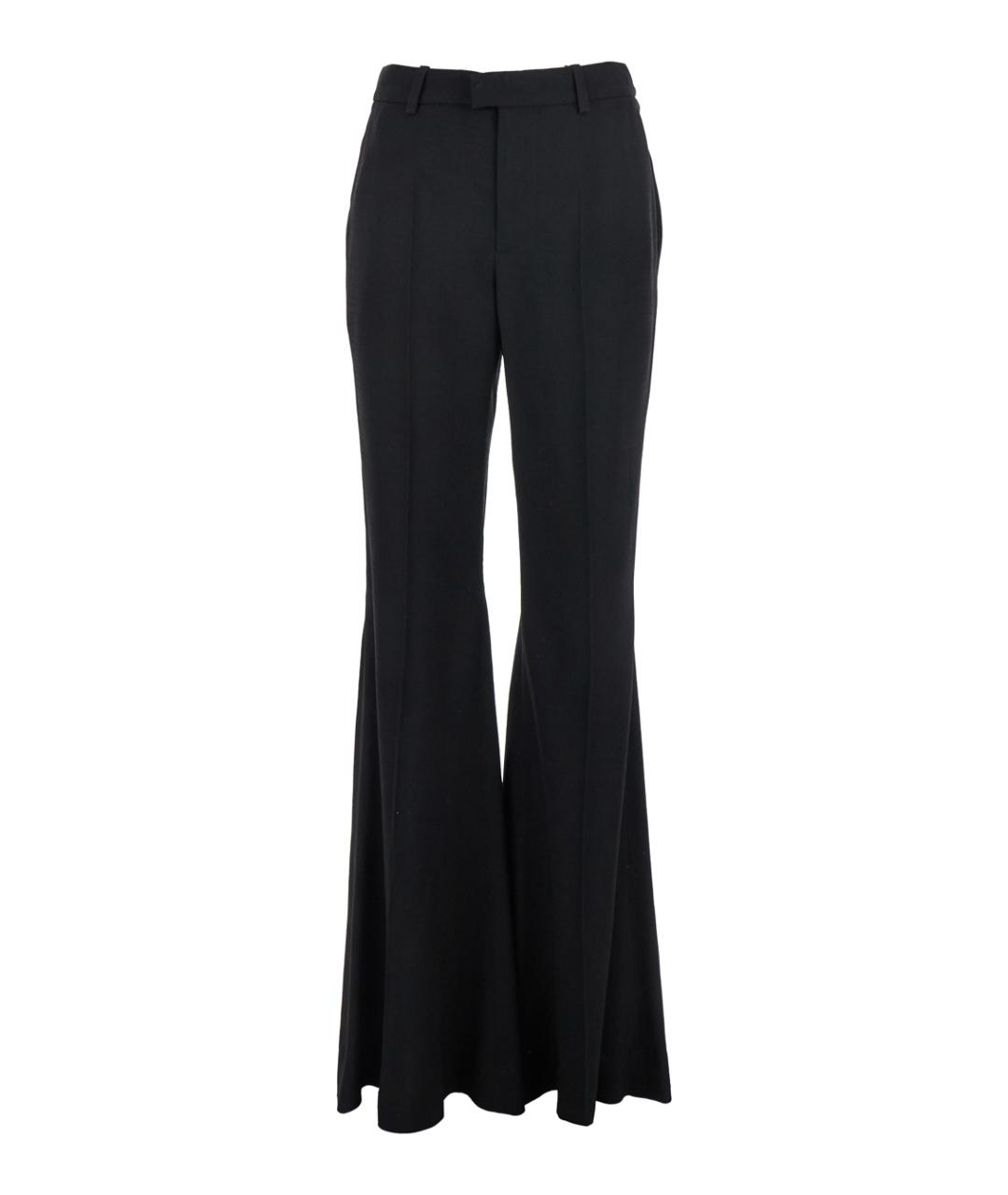 BALENCIAGA Черные вискозные прямые брюки, фото 1