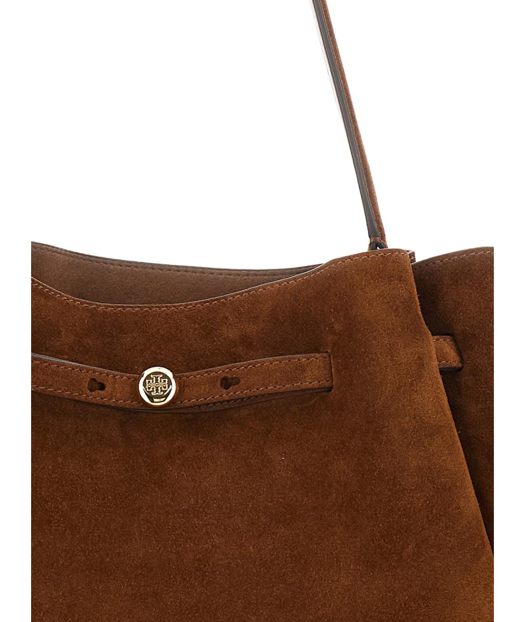 TORY BURCH Коричневая замшевая сумка через плечо, фото 3