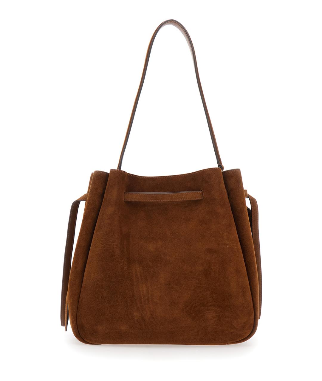 TORY BURCH Коричневая замшевая сумка через плечо, фото 2