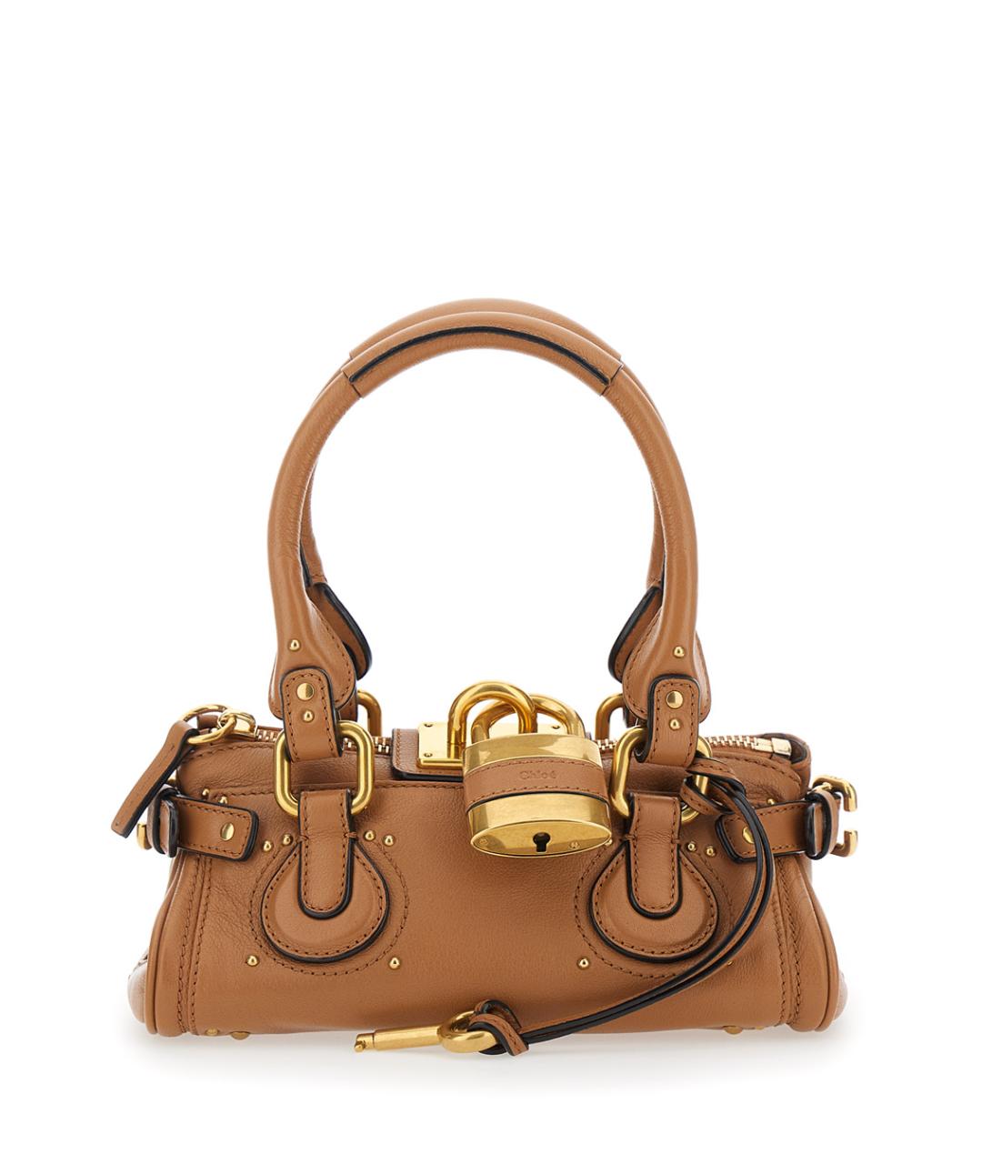 CHLOE Коричневая кожаная сумка с короткими ручками, фото 1