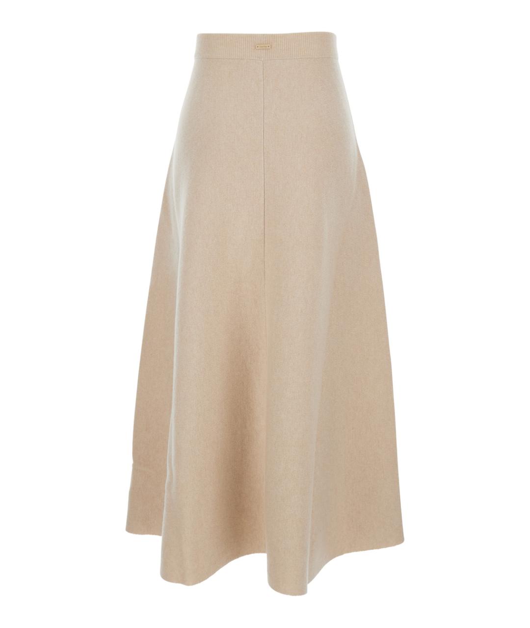 MAX MARA Бежевая шерстяная юбка миди, фото 2