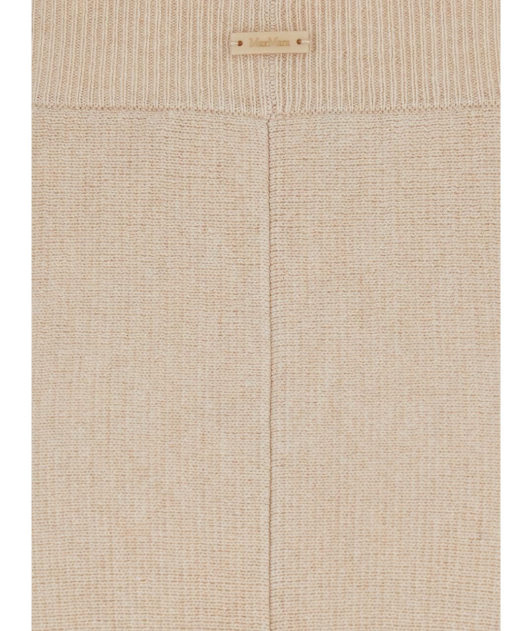 MAX MARA Бежевая шерстяная юбка миди, фото 3