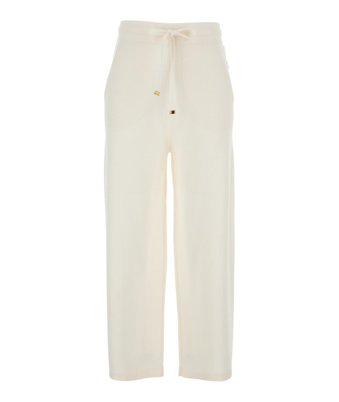 ELISABETTA FRANCHI Белые прямые брюки, фото 1