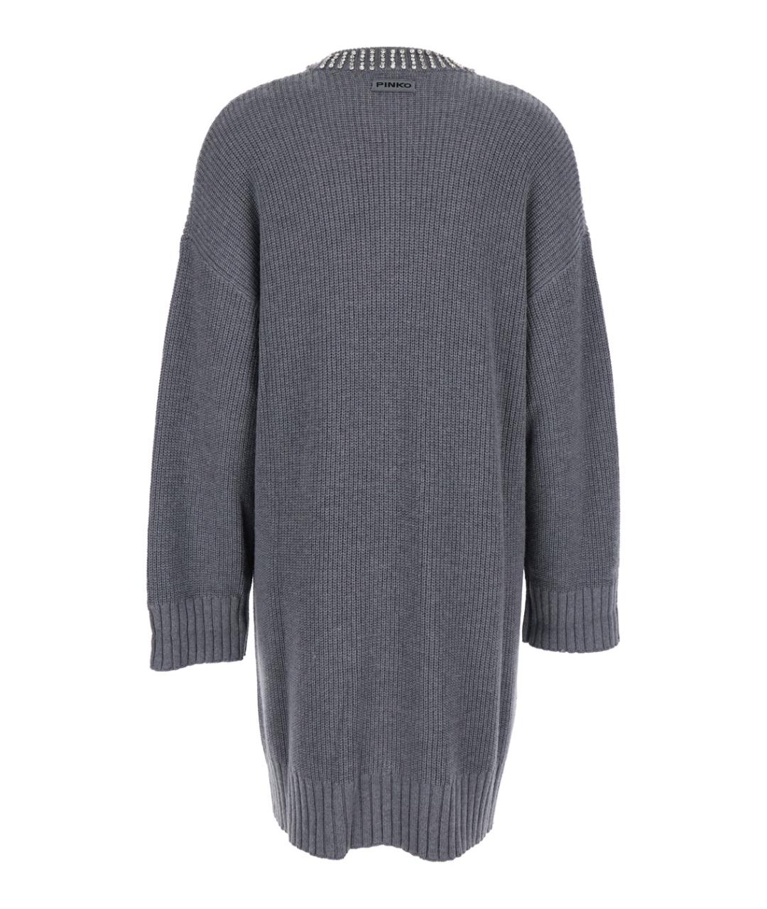 PINKO Серое полиамидовое повседневное платье, фото 2
