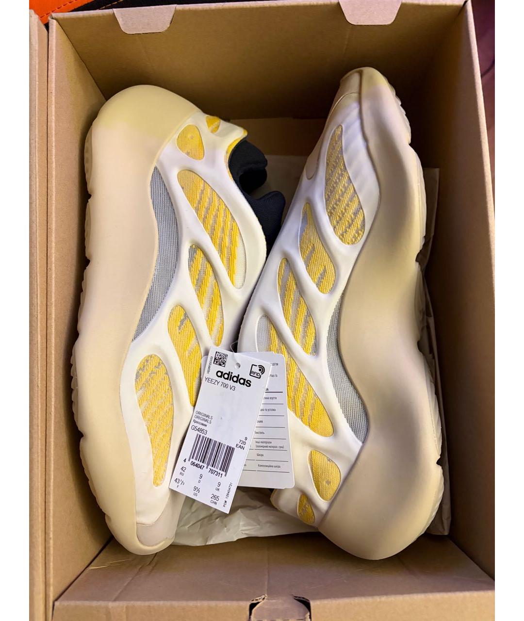 ADIDAS YEEZY Желтые низкие кроссовки / кеды, фото 2