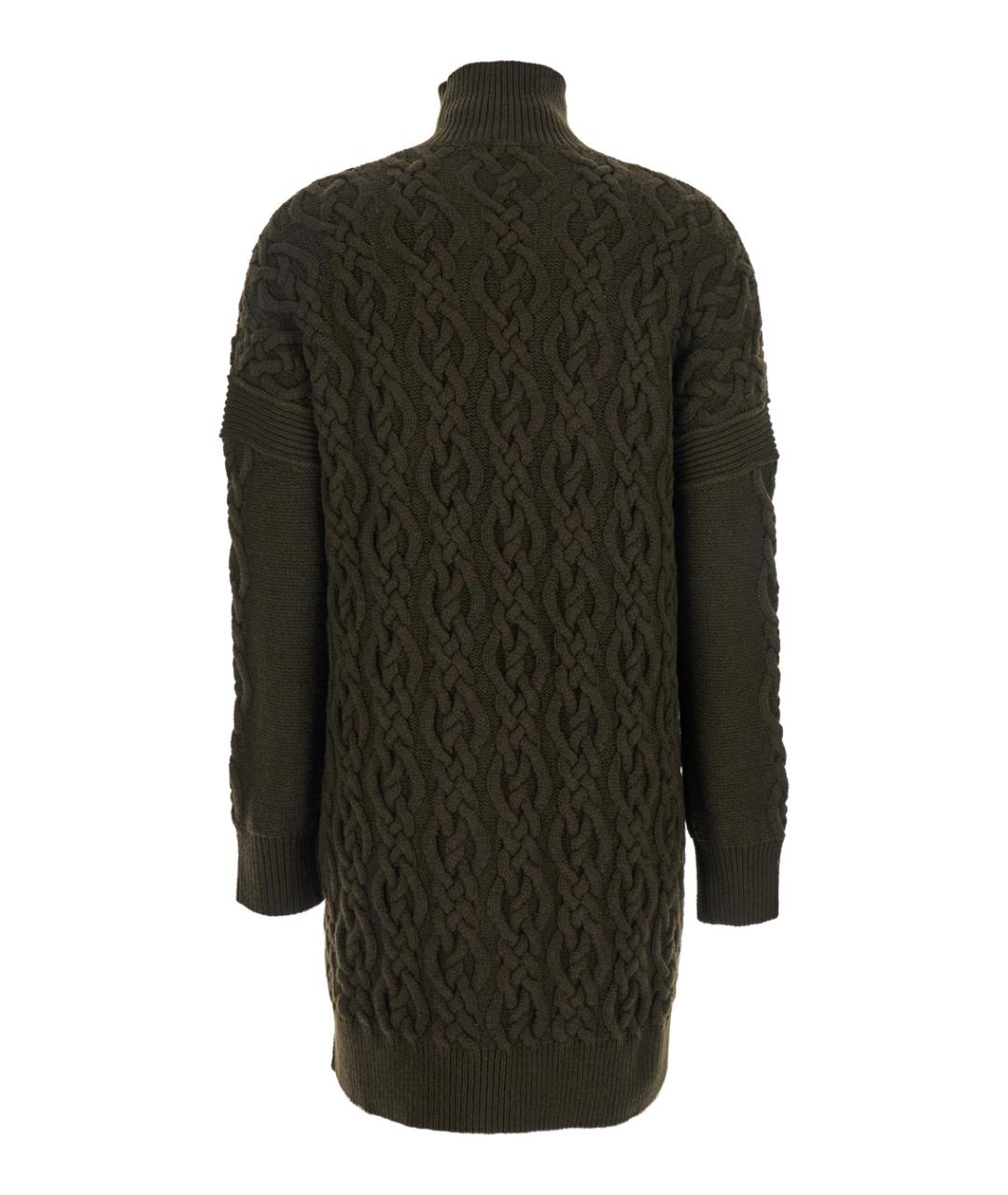 MAX MARA Зеленые шерстяное повседневное платье, фото 2